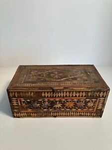 Primitive Wooden Marquety Document Box 