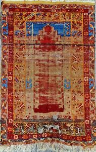 Antique Prayer Rug Turkish Rug Primitive Rug Wool Pastel Rug Handmade Rug