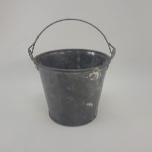 Vintage Small Tin Bucket 5 X6 Rustic Primitive