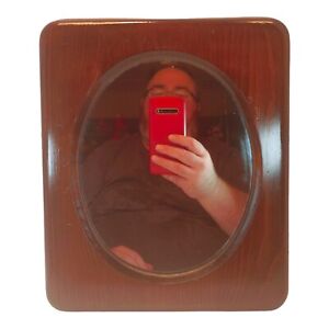 Vintage Oval Ornate Wood Framed Mirror 12 1 2 X9 3 4 Wood