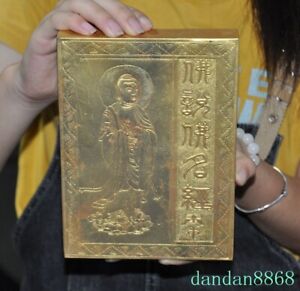 7 6 Old Tibet Buddhism Temple Bronze Buddha Diamond Sutra Book Set