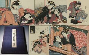 36 Shunga Woodblock Prints Full Set By Utamaro Harunobu Eisen Etc 