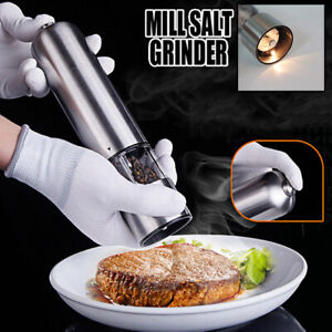 Automatic Salt Pepper Spice Grinder Electric Stainless Steel Mill With Light