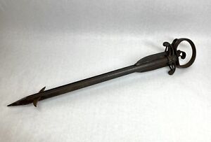 Antique Nellis Cast Iron Hay Bale Spear Harpoon Family Crest Working Trigger