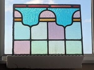 Eye Catching Welsh Victorian Compact Renovated Stained Glass Panel