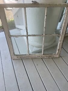 Original 1925 Vintage Wood Window Sash 6 Pane Glass 27 1 2 X 28 1 2