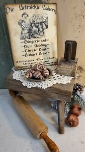 Primitive Victorian Vintage Christmas Kitchen Santa Bakery Deer Belsnickle Sign