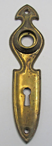 Antique Brass Door Back Plate Vintage Antique Victorian Skeleton Key Ll 28