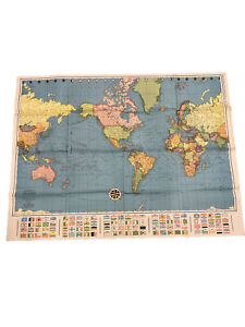 Colorprint New Era Map The World No 9577 Am Map Company 50 By 38 Reduced 