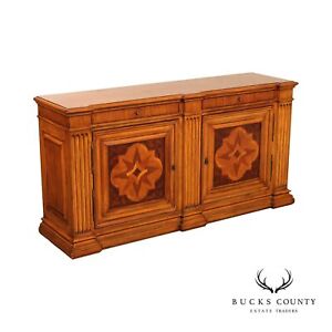 Ethan Allen Lombard Marquetry Inlaid Buffet Sideboard
