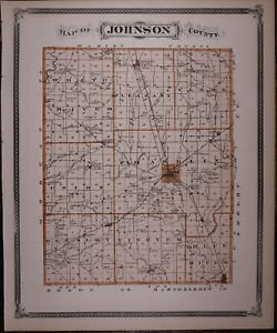  1876 Plat Map Franklin Trafalgar Johnson Co Indiana Waldron On Reverse