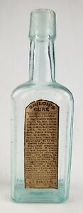 Antique Shiloh S Cure Medicine Bottle Heroin Morphine Opium Label Embossed Med