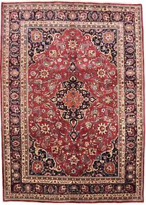 8x12 Rare Signed Vintage Red Traditional Floral Medallion Rug Carpet 8 1x11 6