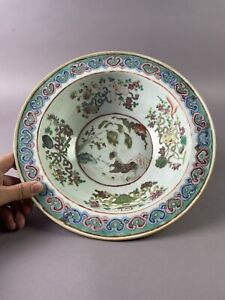 Stunning Large Chinese Famile Rose Porcelain Basin 19th Century