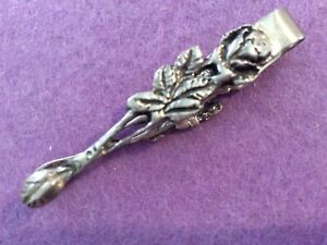Rare Hildesheimer Rose Leaf 2 Silver Mini Tongs Marked 835 Sterling Is 925 