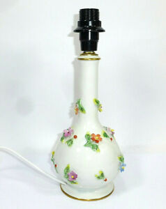 Potschappel Dresden Lamp Base Lamp With Attached Flowers