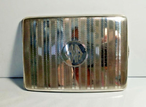 Vintage Solid Sterling Silver Cigarette Card Case 4 1 2 X 3 1 4 3953 3