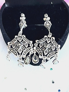 925 Silver Marcasite Chandelier Earrings Thailand A New
