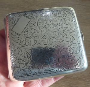 Superb Antique Solid Silver Cigerette Card Case Dates C 1931