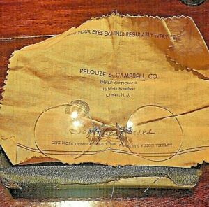 Very Old Antique Eyeglasses With Original Case With Original Wipe