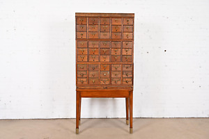 Antique Arts Crafts 45 Drawer Card Catalog Filing Cabinet By Remington Rand