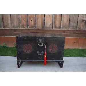 Antique Chinese Asian Korean Small Chest Cabinet Trunk