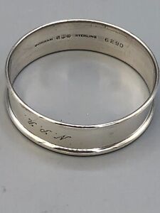 Gorham 6290 Plain Sterling Silver Round Napkin Ring 1 2 Monogrammed Npr 