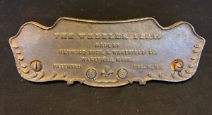 Heywood Wakefield Wheeler Seat Chair Plaque Sign Hardware Replacement 1897