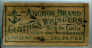 Early 1900s Unusual Anchor Brand Clothes Wringers Erie Pa Wooden Rat Trap
