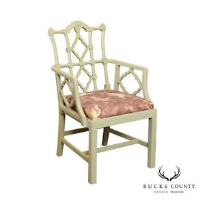 Chinese Chippendale Style Painted Armchair