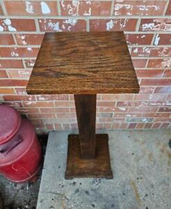 Vintage Oak Plant Stand Fern Table Handmade Pedestal Footed 36 