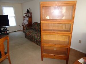Antique Globe Wernicke 4 Stack Mission Light Oak Sectional Bookcase Irs