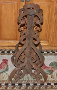 Antique Wrought Iron Industrial Table Base Art Deco Lovely Curves Architectural
