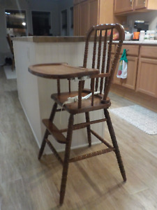 Vintage Wood Jenny Lind High Chair With Removable Tray