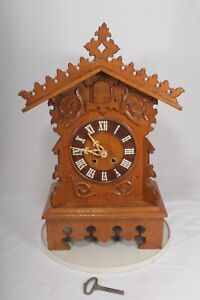 Working Antique 30 Hour Mantel Cuckoo Clock By Gordian Hettich Sohn G H S