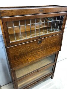 Antique Oak Furniture Desk Cabinet Book Case