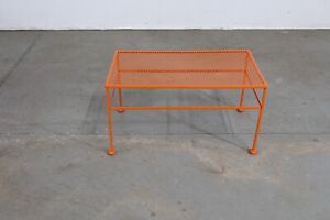 Mid Century Modern Atomic Orange Salterini Style Outdoor Metal Coffee Table