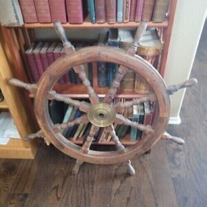 Vintage Maritime Nautical Boat Wooden Ship Wheel 36 Steering Wheel 3ft Brass