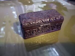 Carved Asian Antique Ornate Trinket Box With Dragons