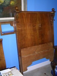 Antique Walnut French Bed With Candle Holder To One Side 