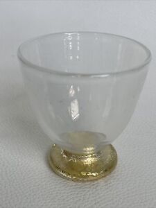 Vintage Cased Japanese Clouded Glass Sake Cup With Gold Base