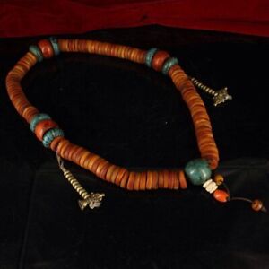 Chinese Antique Tibetan Buddhist Monster Bone Necklace