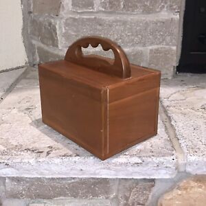 Vintage Mcm Wood Box Slid Entry Shoe Shine Mcm Dovetail Wooden Doll House
