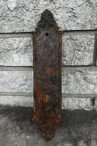13 5 Antique Art Nouveau Cast Iron Victorian Door Push Plate B