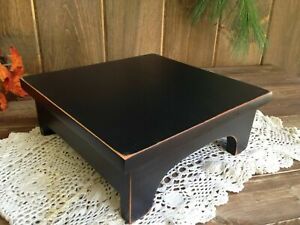Handcrafted Primitive Country Rustic 7 Black Distressed Farmhouse Wood Riser