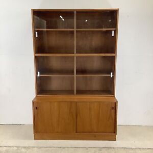 Danish Modern Teak Bookshelf With Storage Cabinet