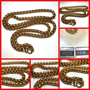 Thai Buddha Gold Necklace Men Amulet Chain Necklace Brass Pendant Talisman M017