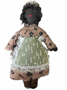 Primitive Americana Black Cloth Rag Doll