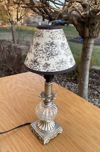 French Victorian Style Small Table Lamp Wood Base With Beautiful Shade L K 