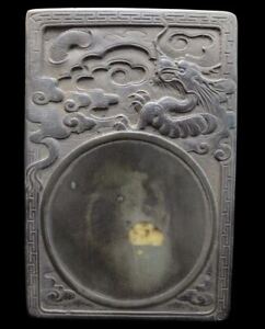 Chinese Old Ink Stone Hand Carved Dragon Inkstone Mark W Ink Stick